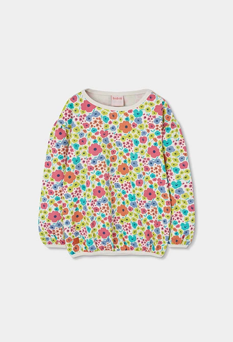 Sudadera niña punto estampado