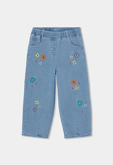 Pantalone bambina denim