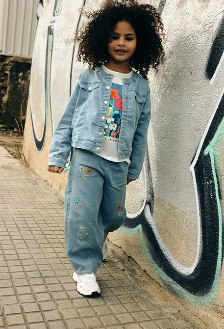 Pantalon fille en denim