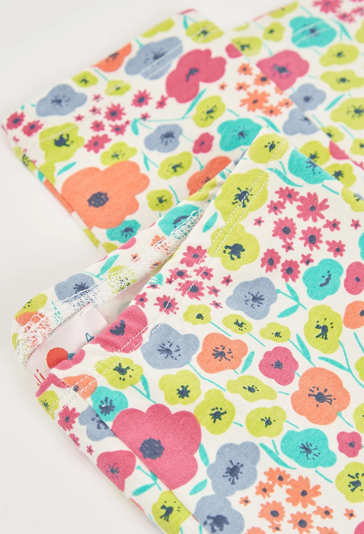 Elastic printed knit leggings