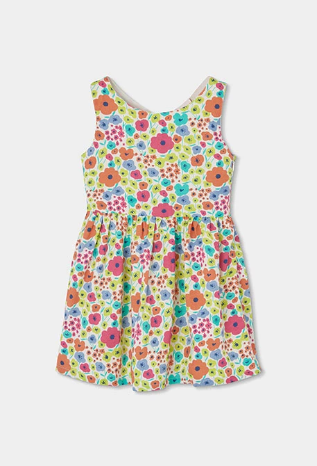 Vestito bambina raso stampato a fiori