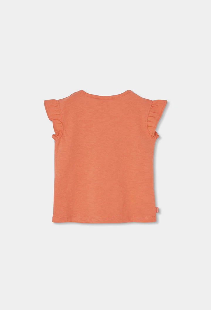 Maglietta da bambina in cotone arancione