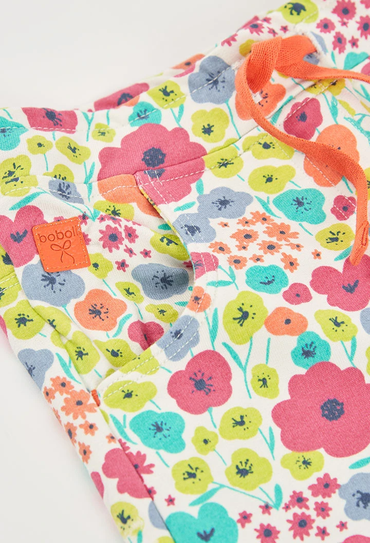 Shorts bambina con stampa floreale