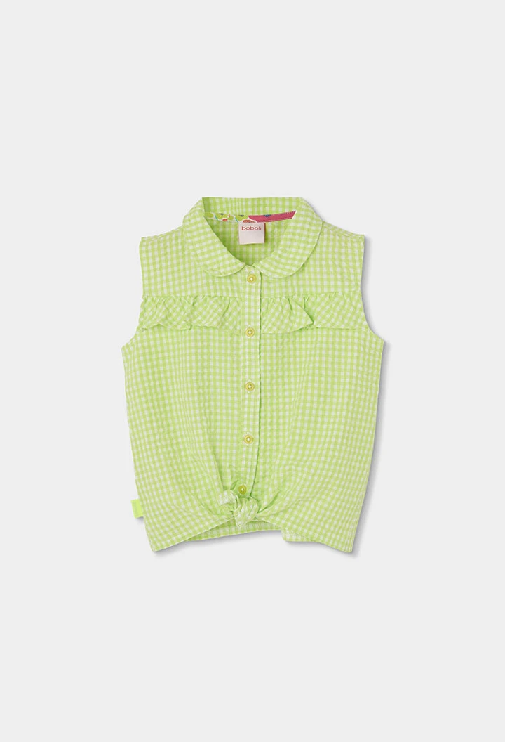 Camicia bambina popeline quadri