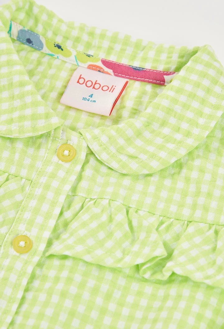 Camicia bambina popeline quadri