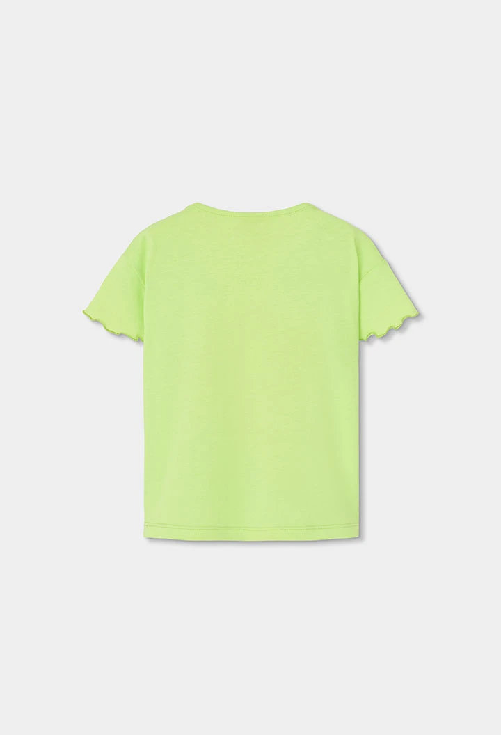 Camiseta niña manga corta algodón verde