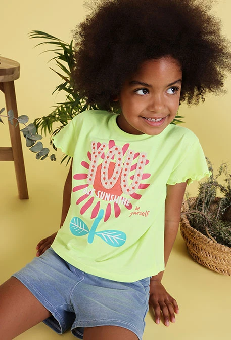 Mädchen T-Shirt kurzärmelig Baumwolle grün