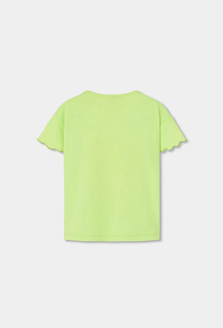Camiseta menina manga curta algodão verde