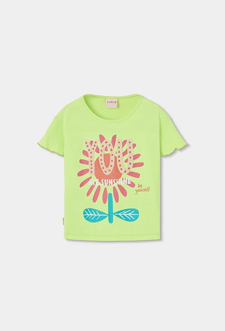 Girl?s short-sleeve cotton T-shirt in green