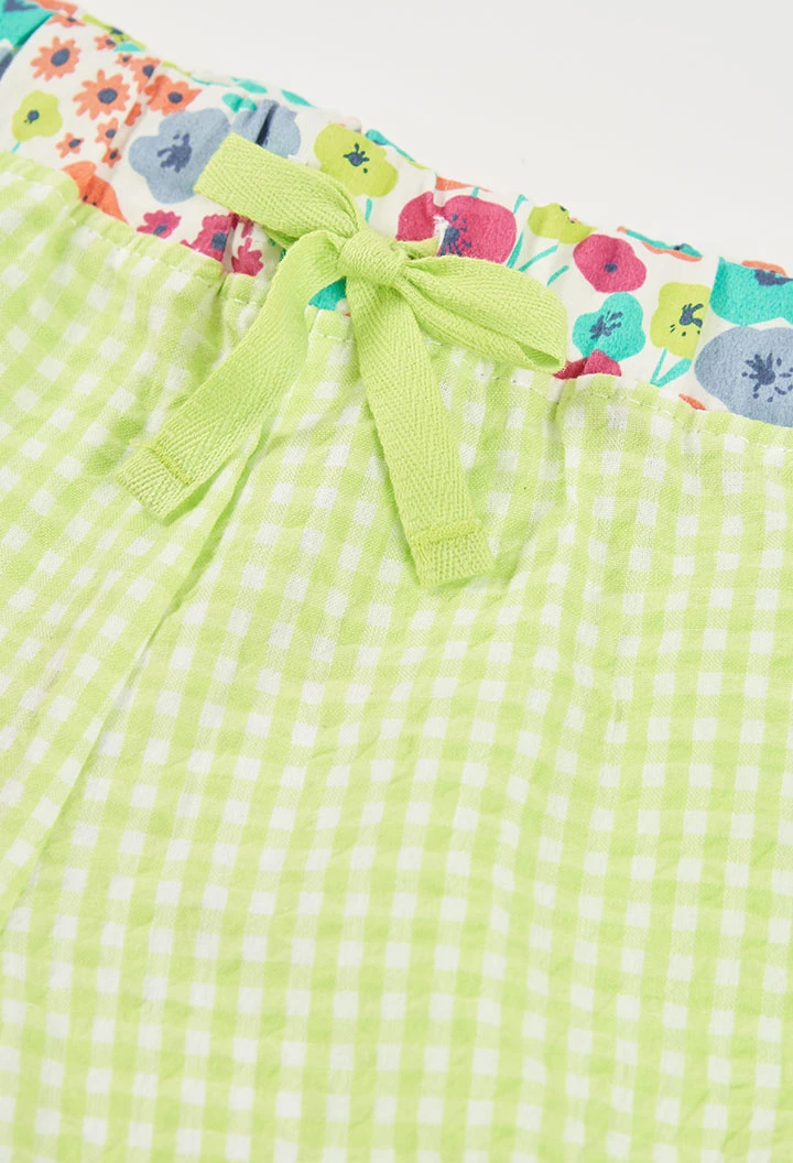 Girl?s check poplin bermuda shorts