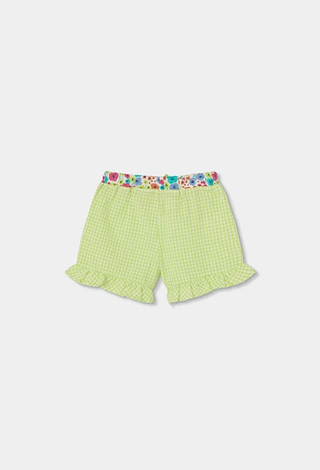 Girl?s check poplin bermuda shorts