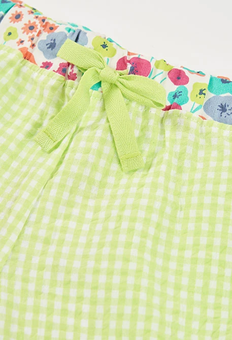 Girl?s check poplin bermuda shorts