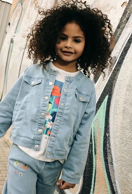 Girls? knitted denim jacket