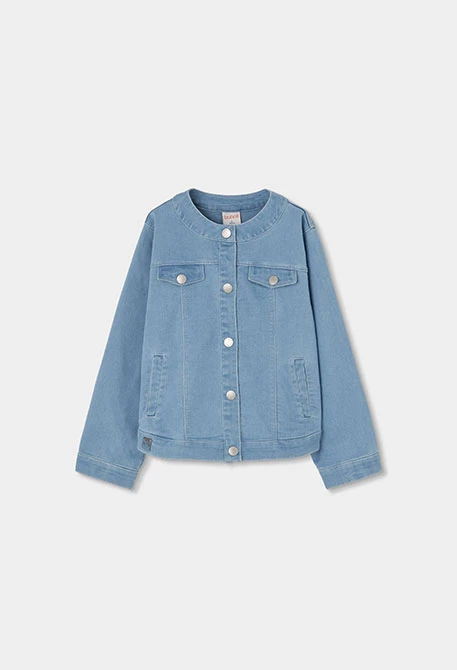 Mädchenjacke aus Denim-Strick
