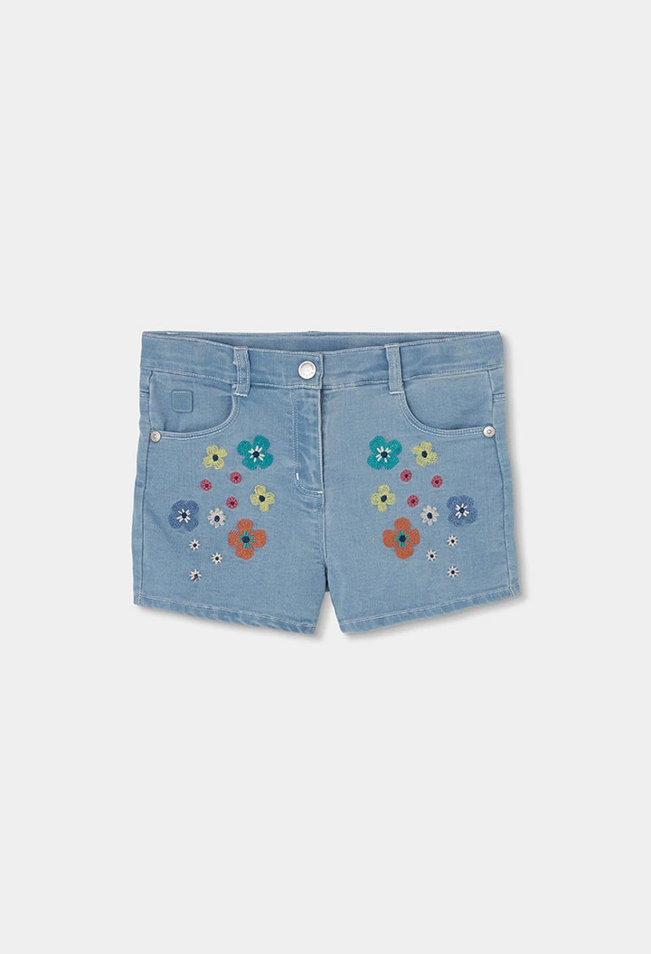 Short denim flores