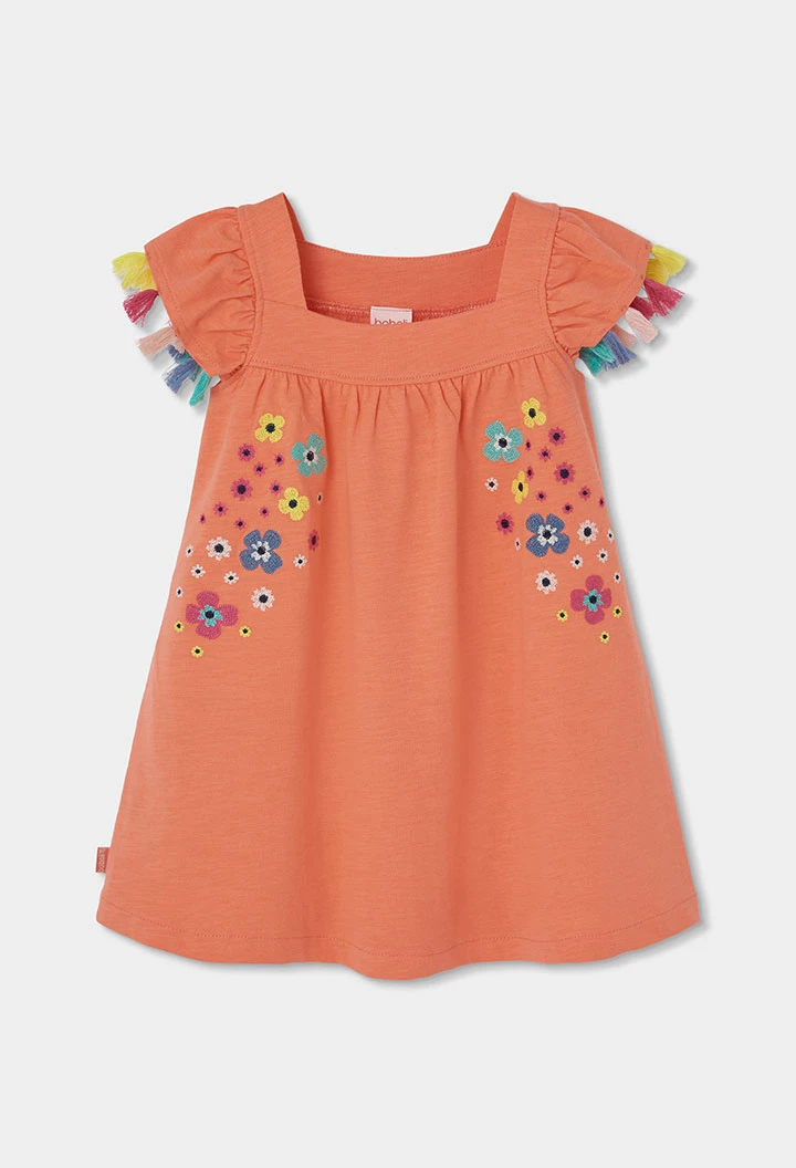 Vestido naranja flores