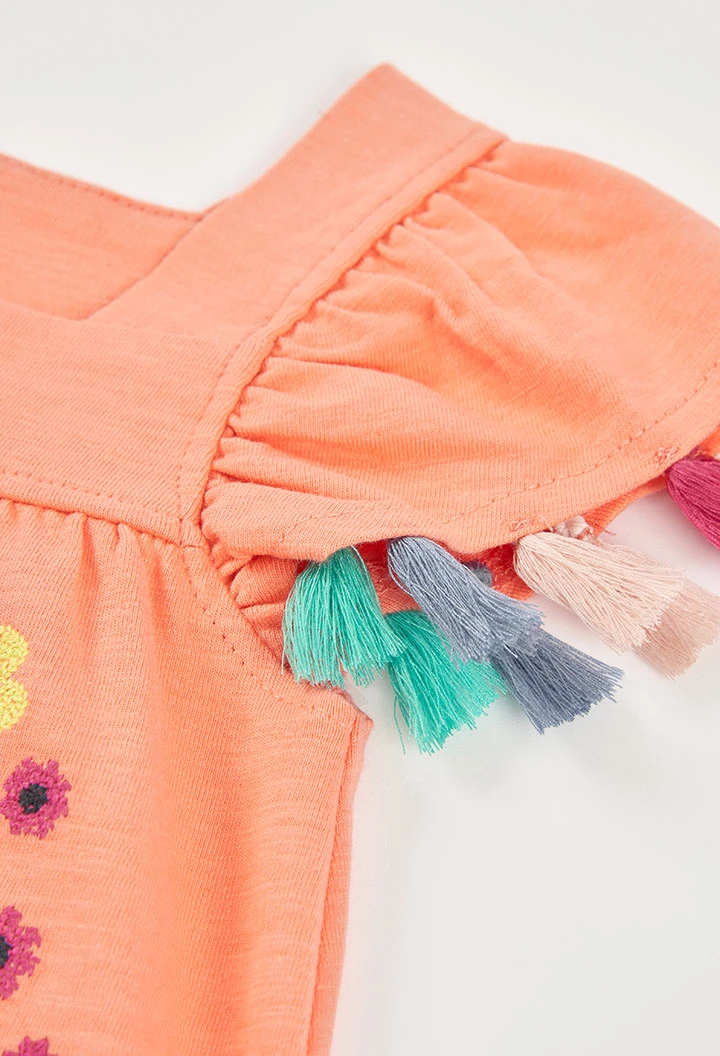 Vestido naranja flores