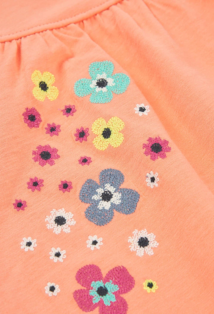 Vestido naranja flores