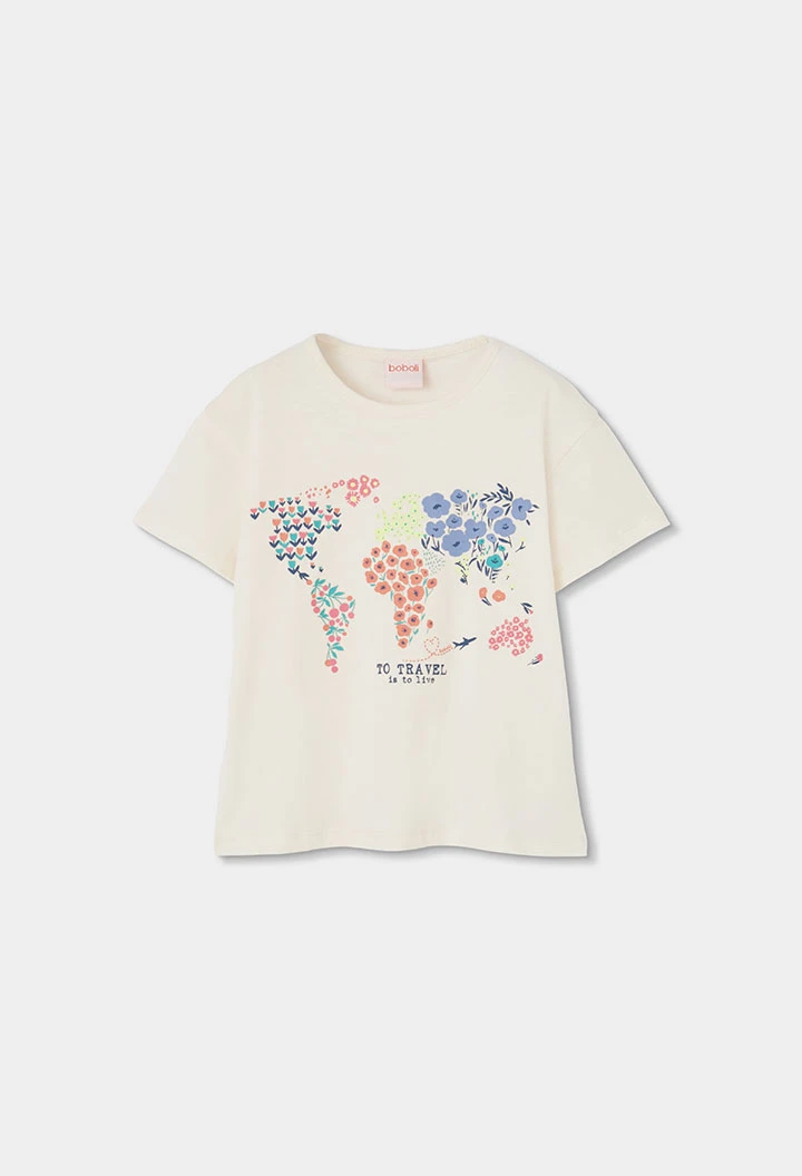 Conjunto algodón niña camiseta y pantalón corto