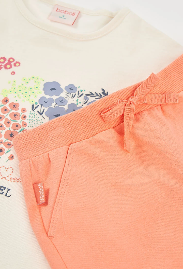 Ensemble en coton fille t-shirt et short