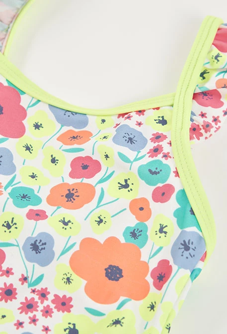 Costume da bagno per bambina con stampa floreale
