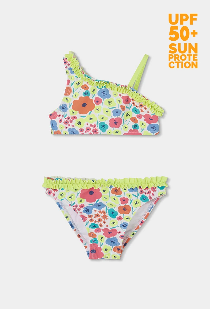 Bikini con estampado flores UPF50+