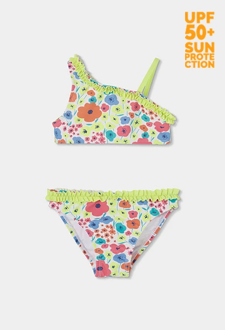 Biquíni com estampado de flores UPF50+