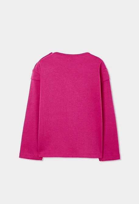Mädchen-Strickshirt mit Erdbeer- und Blumenstickerei