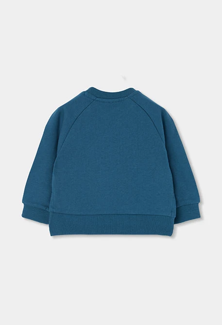 Sudadera felpa niña verde estampado flores
