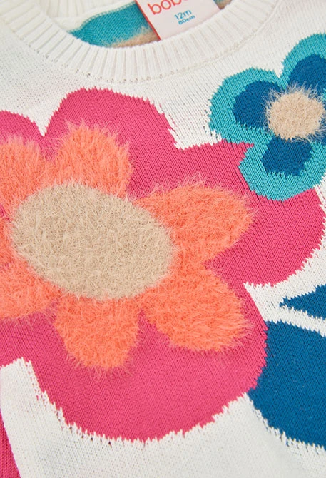 Jersei blanc nena estampat de flors