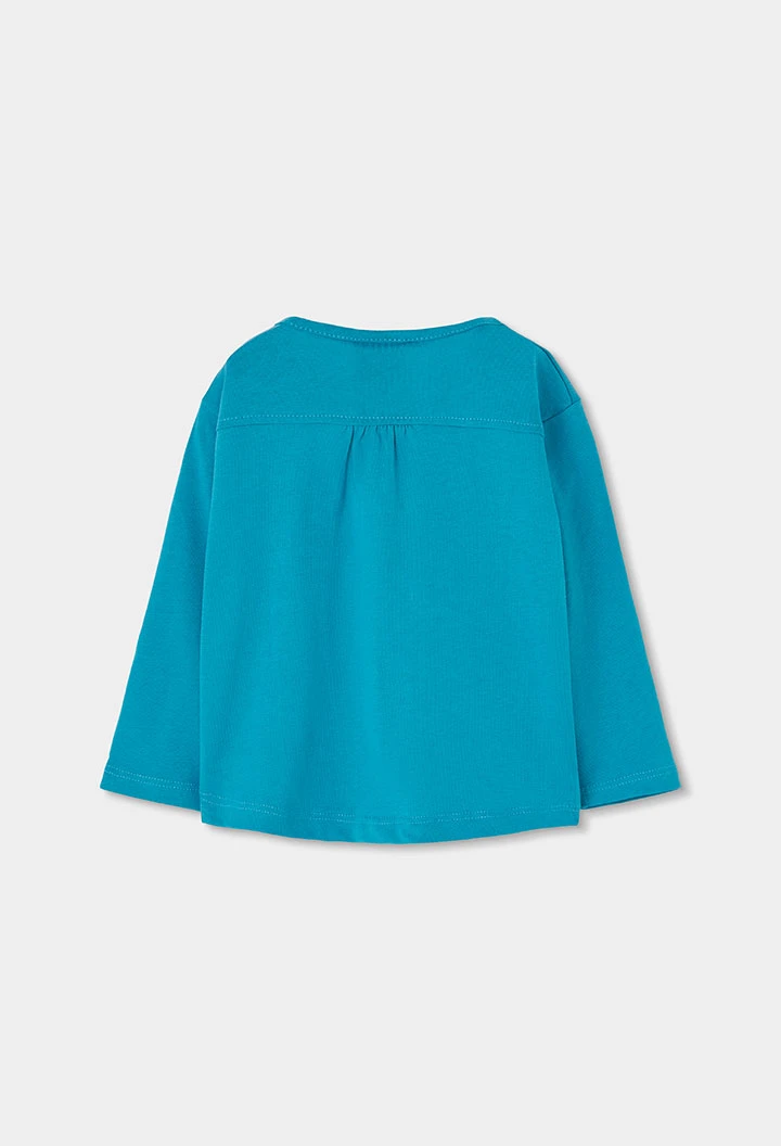 Camiseta de malha menina verde estampado floral