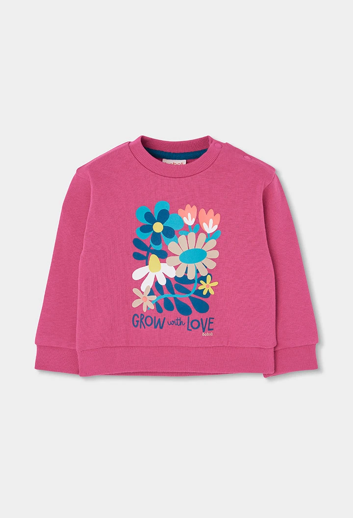 Conjunto punto niña fresa estampado flores