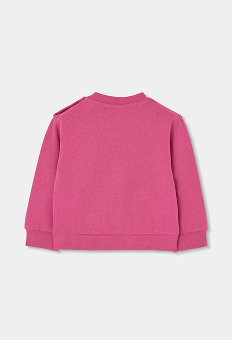Completo in maglia bambina fragola con stampa fiori