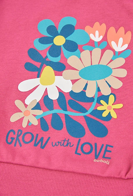 Conjunto punto niña fresa estampado flores
