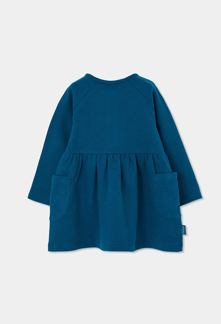 Vestido de malha verde com estampado floral