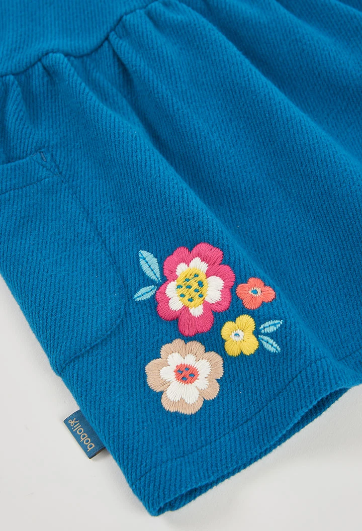 Vestido punto verde estampado de flores