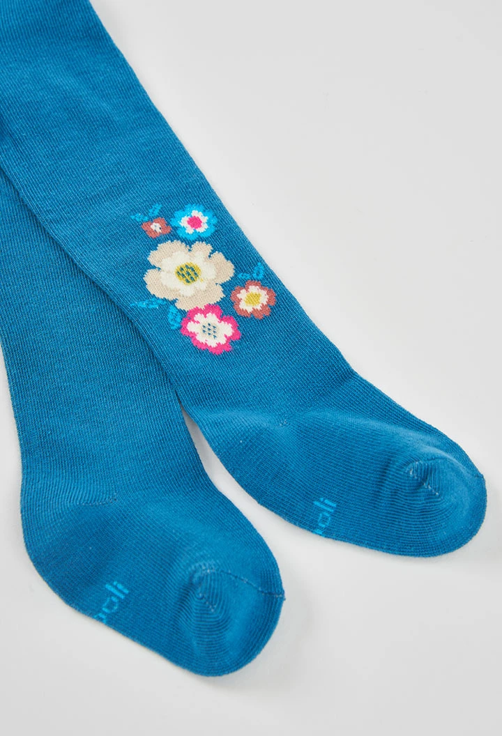 Blauer Leotard mit Blumenmuster