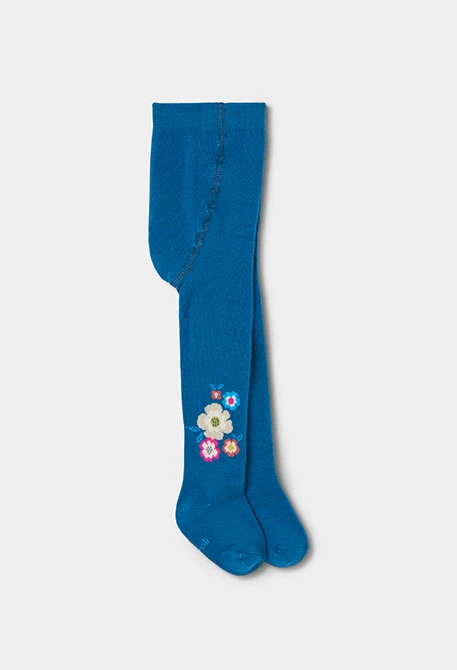 Collant azul estampado com flores