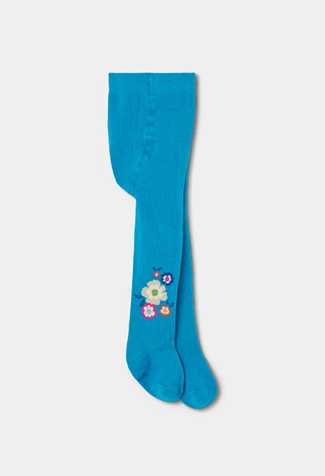 Leotardo turquesa estampado de flores