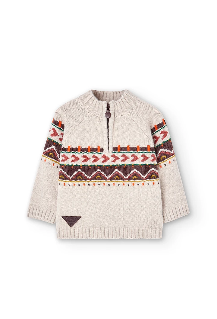 Pullover tricot "ornamentos" para o bebé menino