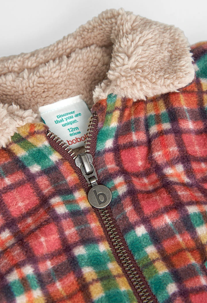 Polar fleece jacket check for baby boy