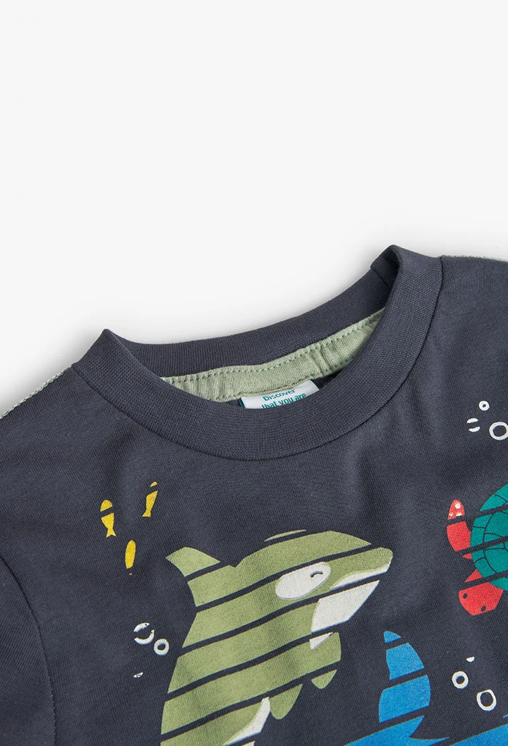 Strick-Shirt für Baby-Jungen in Farbe Grau