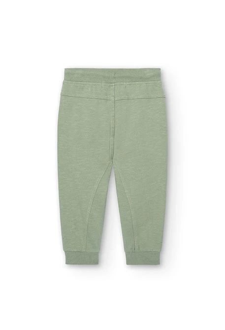 Baby boy's green flamé plush trousers