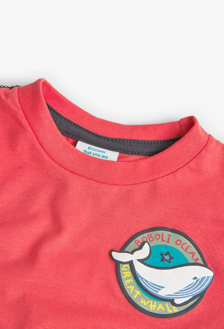T-shirt en tricot pour bébé garçon en rouge