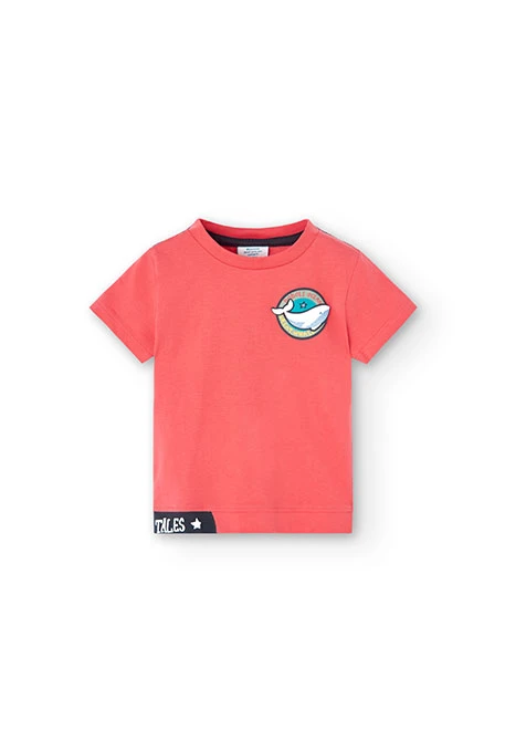 Camiseta de punto de bebé niño en rojo