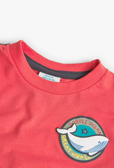 Camiseta de punto de bebé niño en rojo