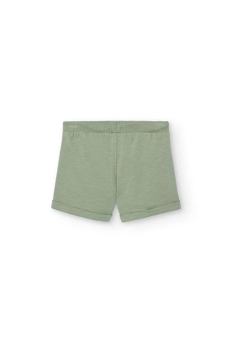 Baby boy's flamé plush shorts in green