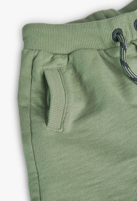 Baby boy's flamé plush shorts in green