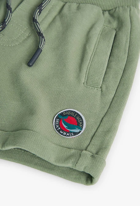 Fleece-Bermuda-Shorts in Flamé, für Baby-Jungen, in Farbe Grün