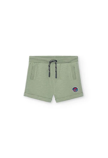 Fleece-Bermuda-Shorts in Flamé, für Baby-Jungen, in Farbe Grün